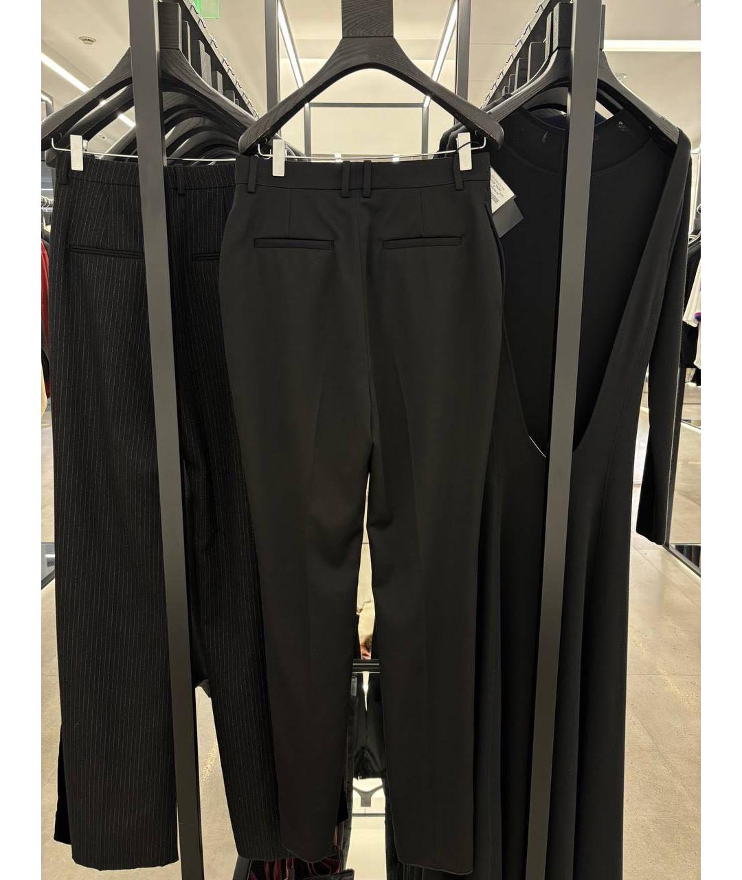 YVES SAINT LAURENT BEAUTY Черные хлопковые брюки узкие, фото 2