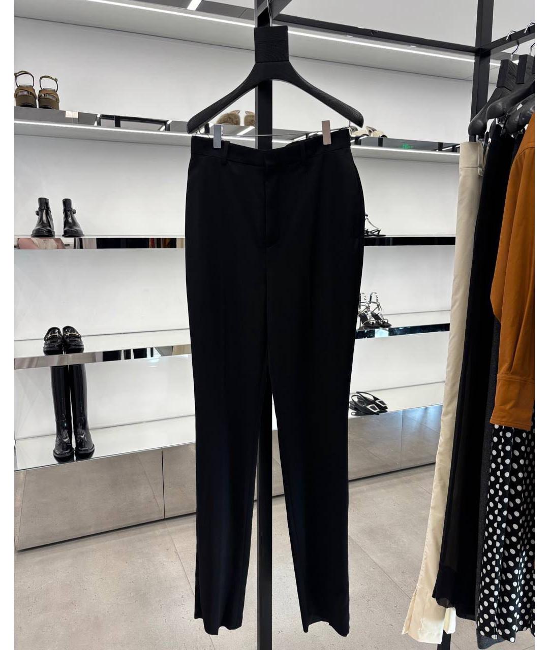 YVES SAINT LAURENT BEAUTY Черные хлопковые брюки узкие, фото 4