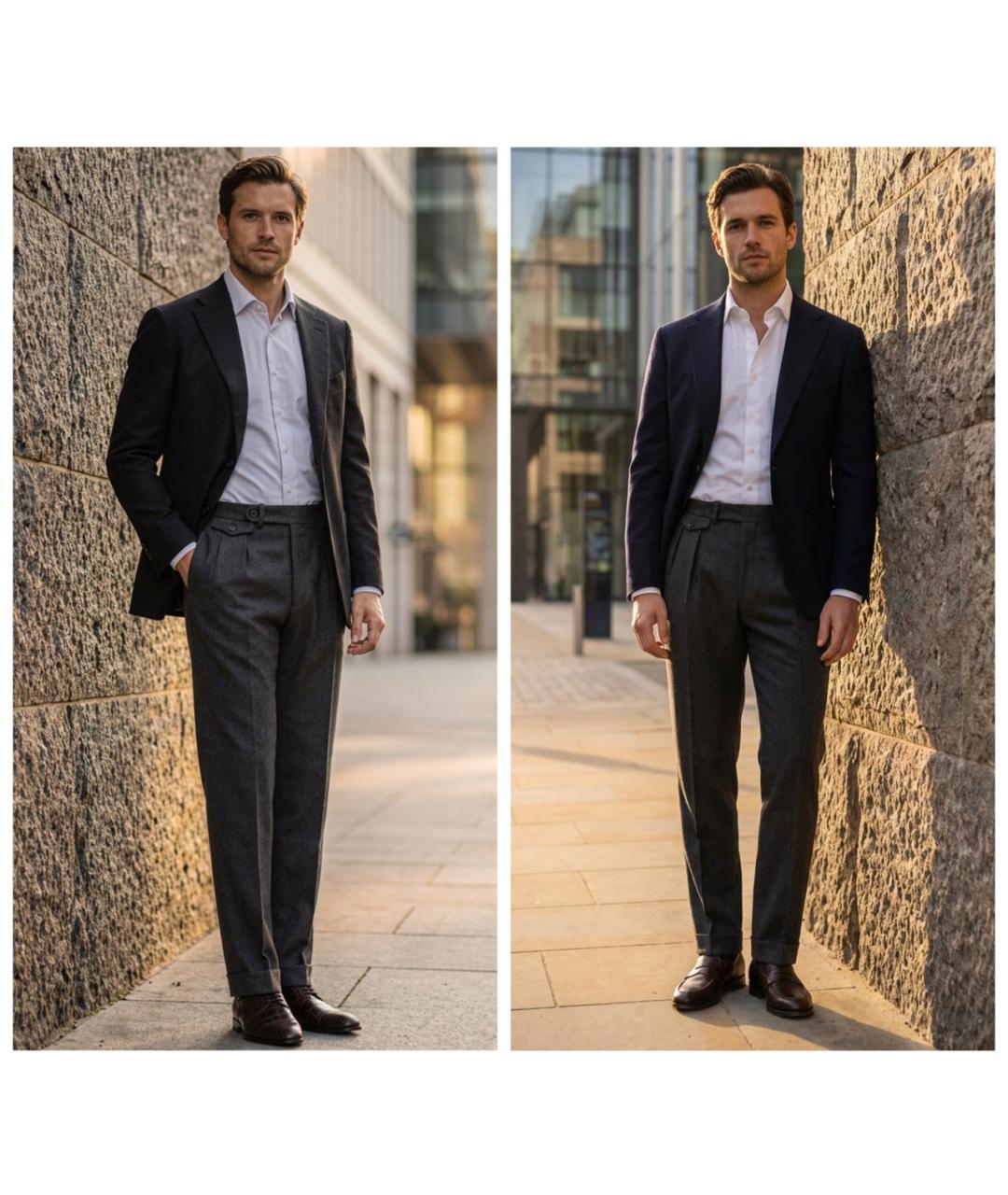 RALPH LAUREN PURPLE LABEL Серые шерстяные повседневные брюки, фото 8