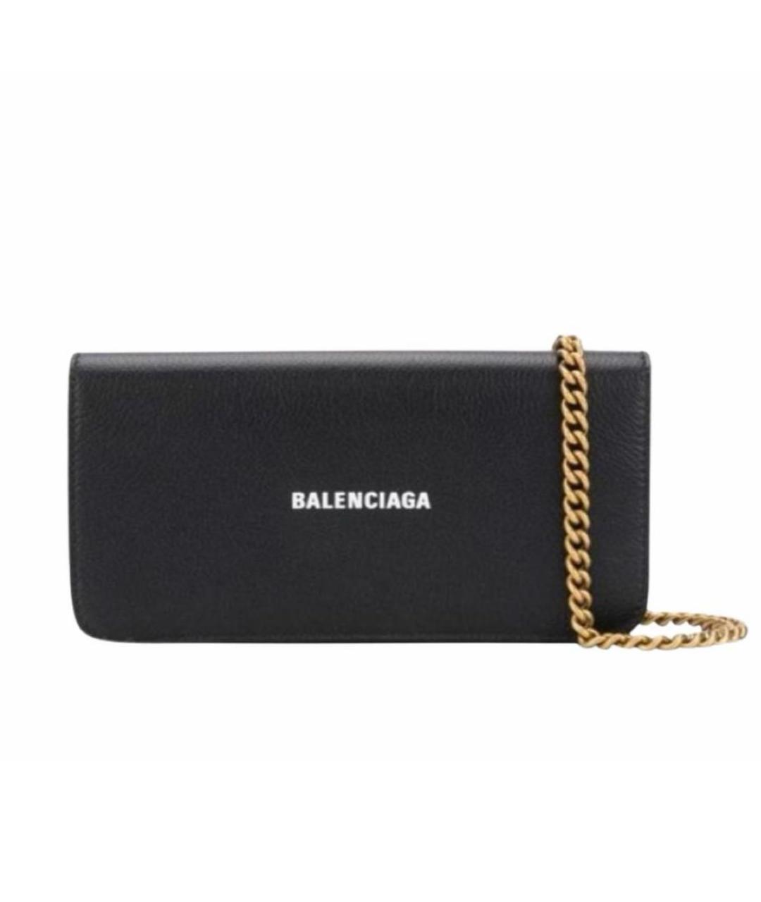 BALENCIAGA Черная кожаная сумка через плечо, фото 1