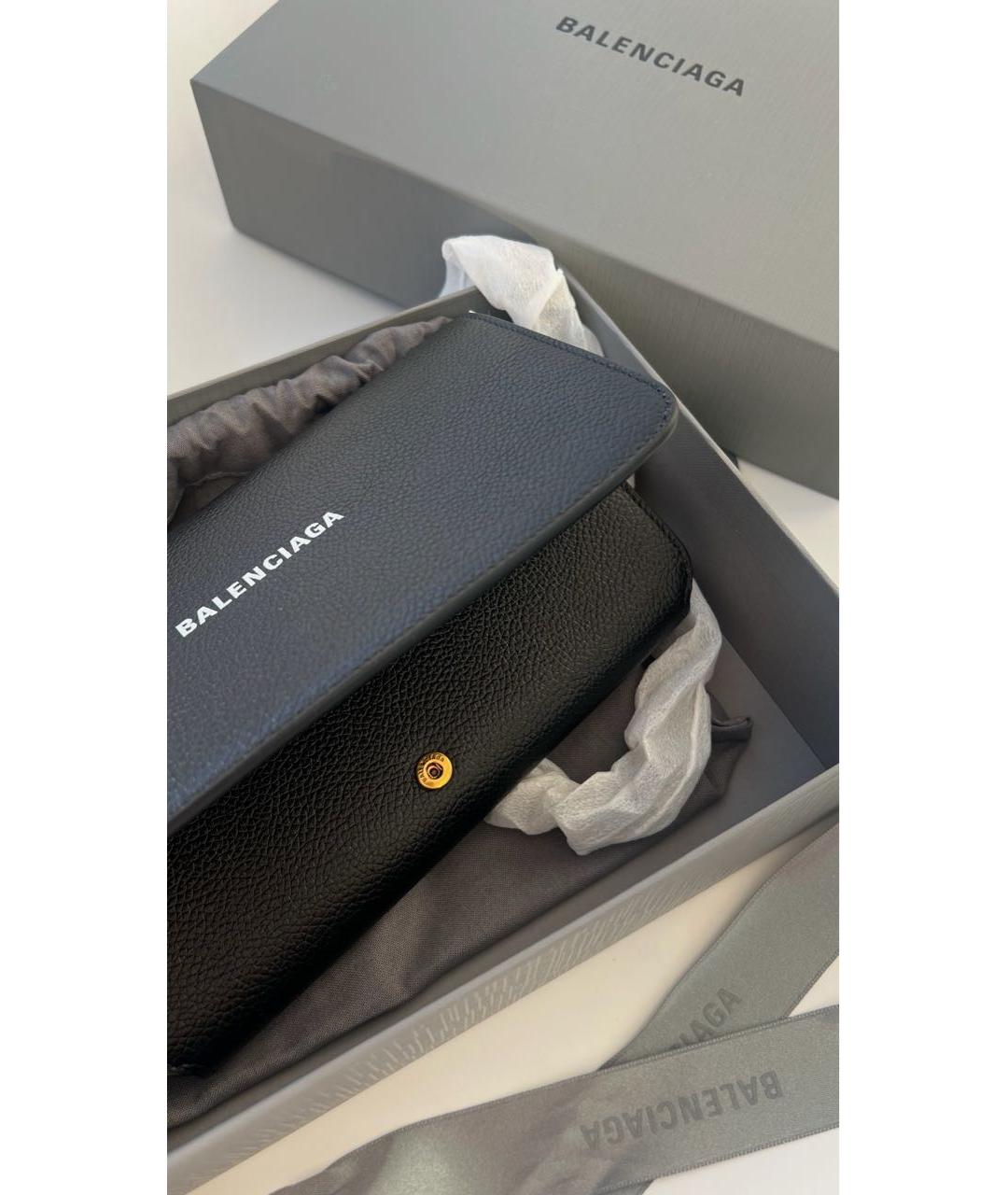 BALENCIAGA Черная кожаная сумка через плечо, фото 5