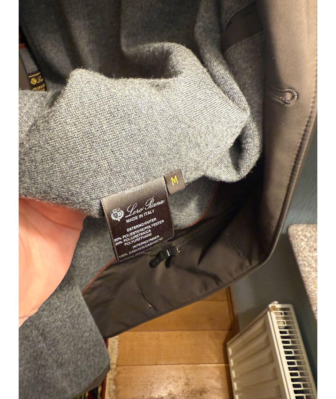 LORO PIANA Антрацитовое кашемировое пальто, фото 6
