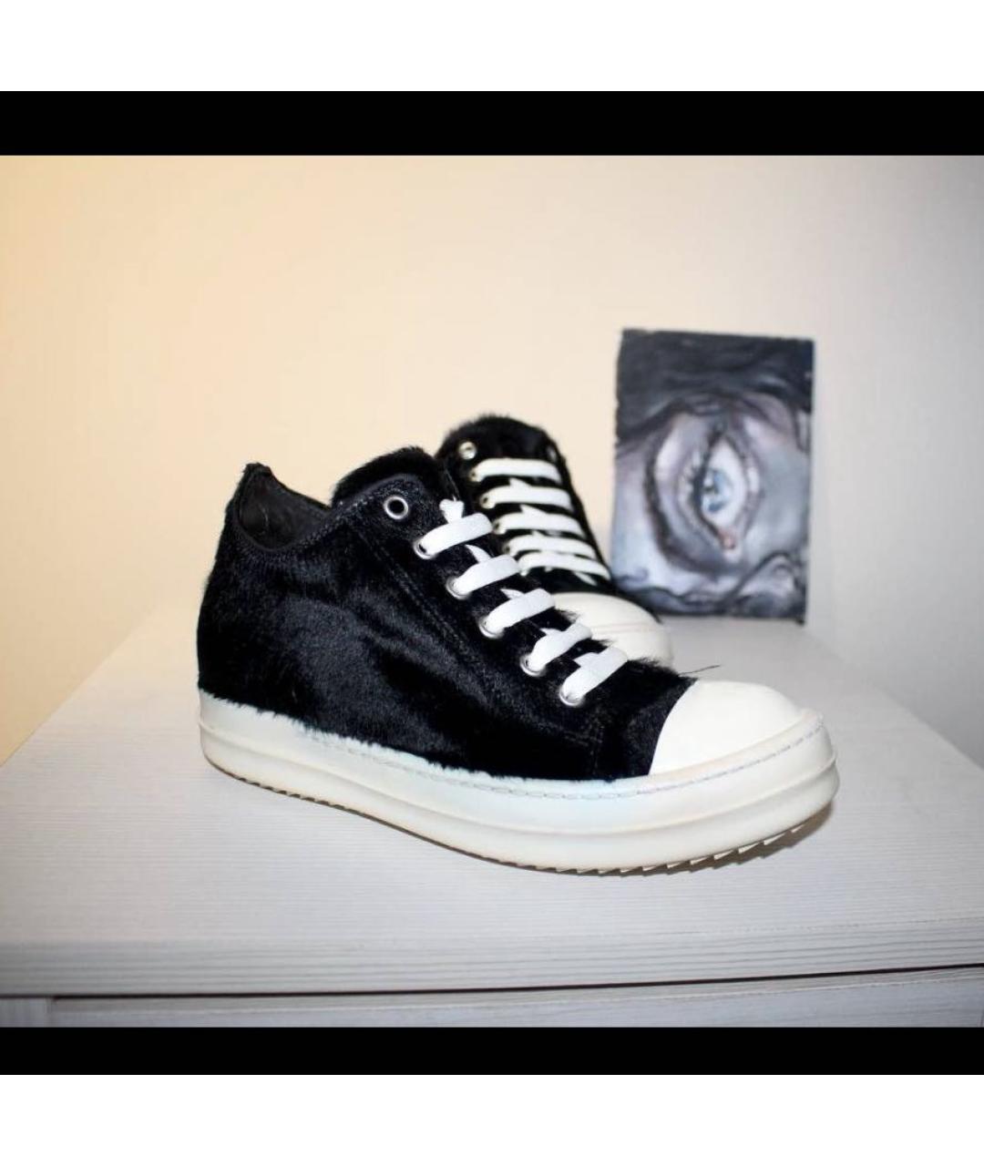 RICK OWENS Черные кожаные кеды, фото 6