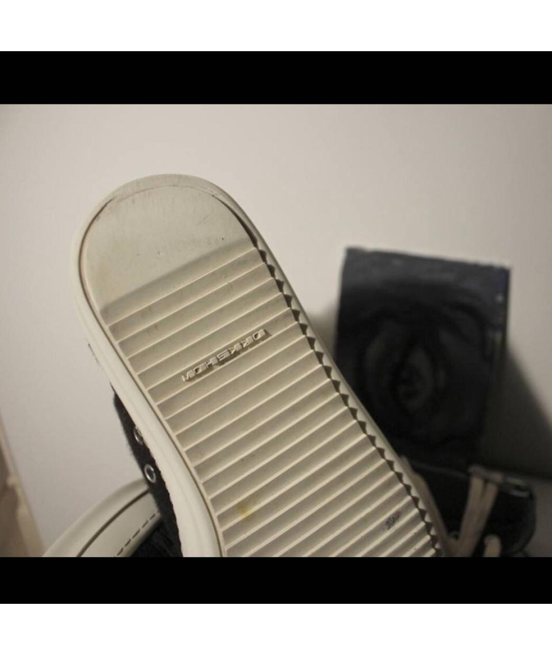 RICK OWENS DRKSHDW Коричневые текстильные высокие кроссовки / кеды, фото 4