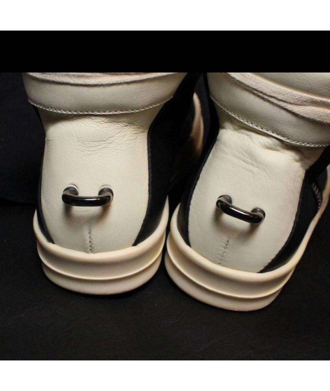 RICK OWENS Черные кожаные кеды, фото 4