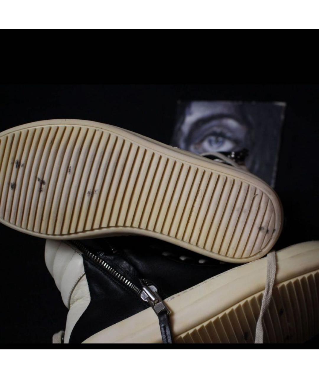 RICK OWENS Черные кожаные кеды, фото 5