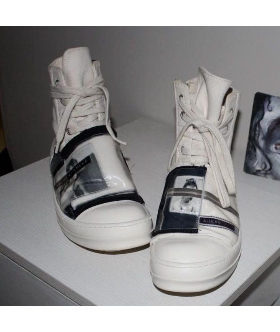 RICK OWENS Белые текстильные кеды, фото 2