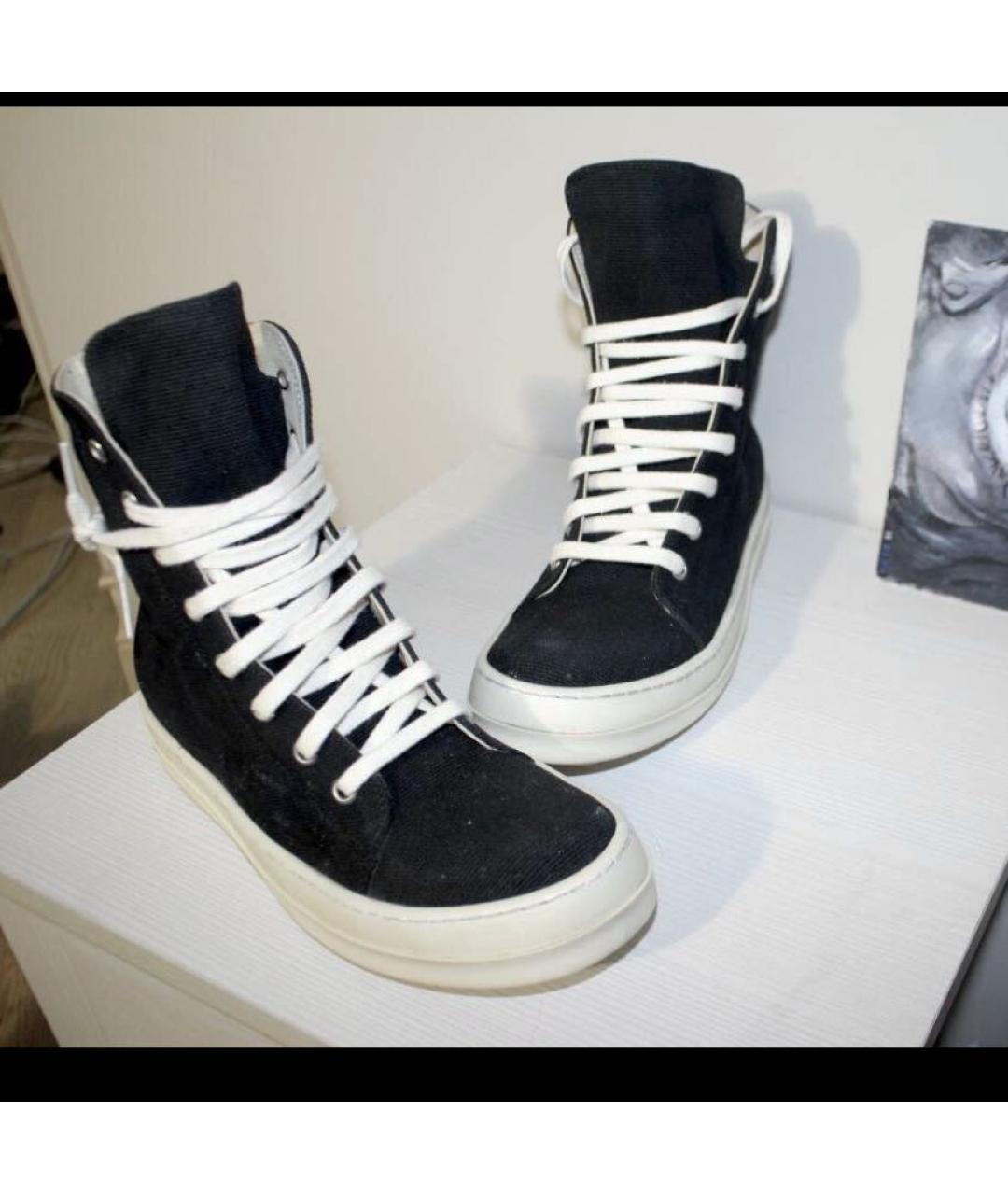 RICK OWENS DRKSHDW Черные текстильные кеды, фото 2