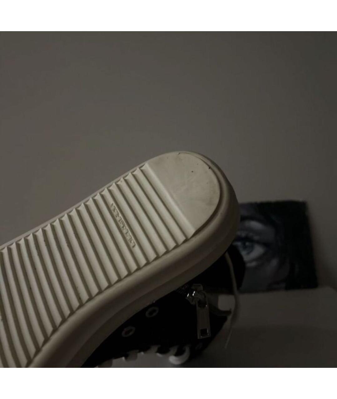 RICK OWENS DRKSHDW Черные текстильные кеды, фото 4