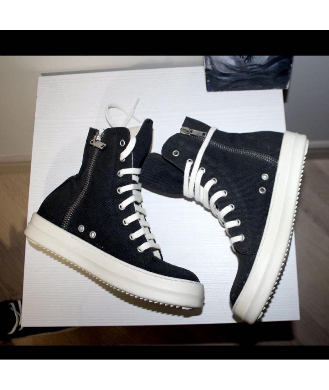 RICK OWENS DRKSHDW Черные текстильные кеды, фото 5