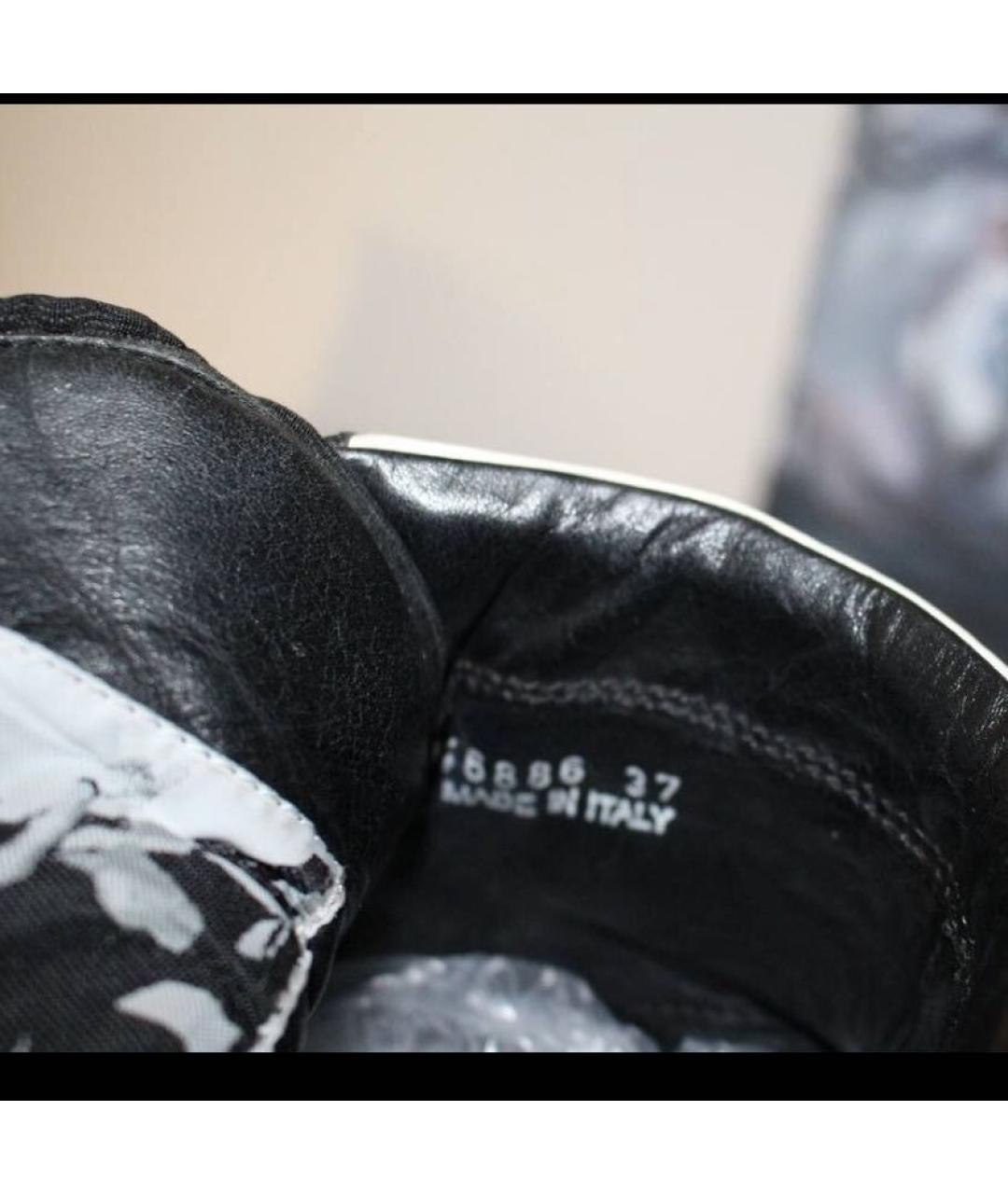 RICK OWENS Черные кожаные кеды, фото 6