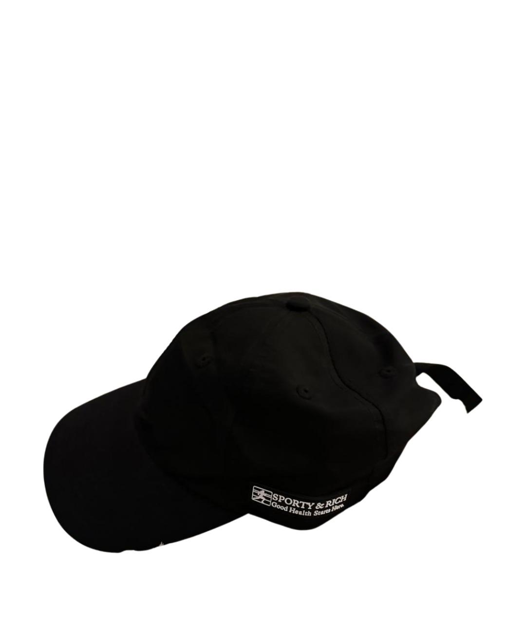 SPORTY AND RICH Черная синтетическая кепка, фото 1
