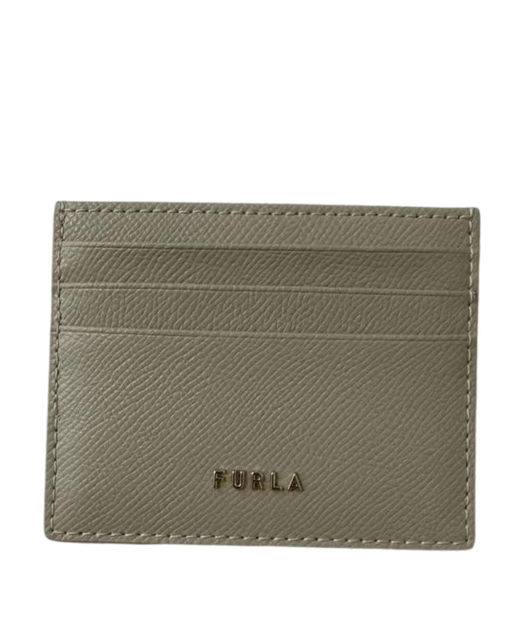 FURLA Бежевый кожаный кардхолдер, фото 1