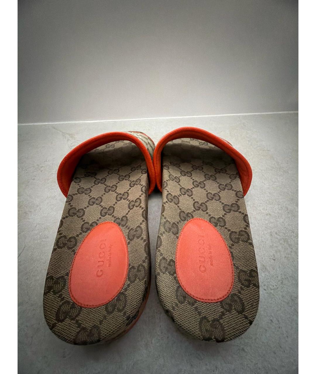 GUCCI Коричневые шлепанцы, фото 4