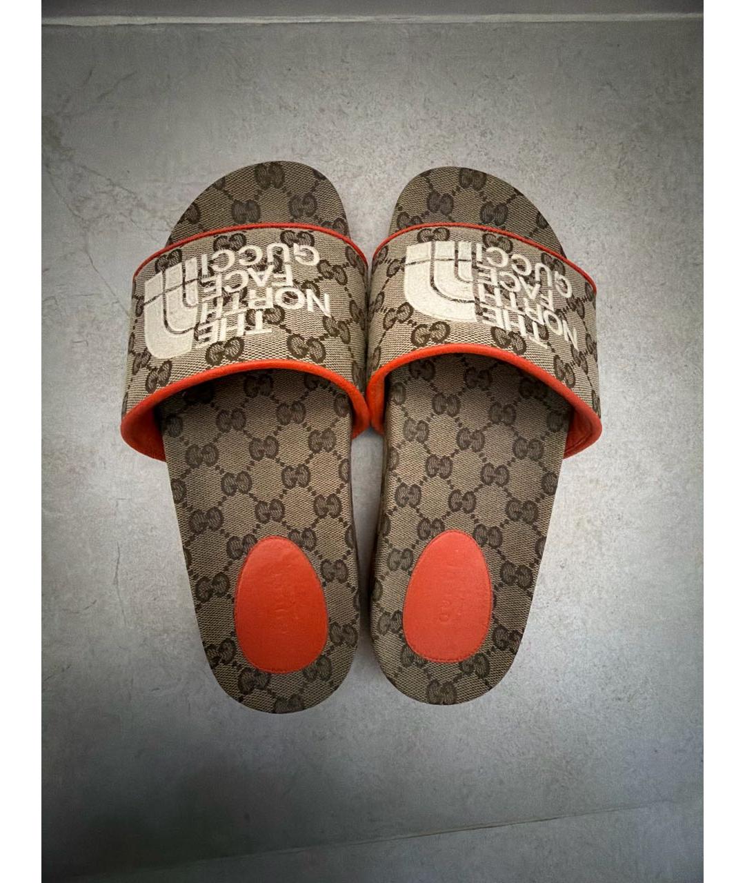 GUCCI Коричневые шлепанцы, фото 3