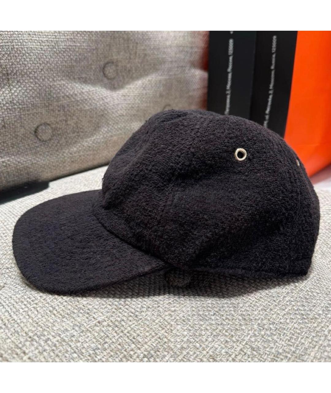 CHANEL Черная хлопковая кепка, фото 2