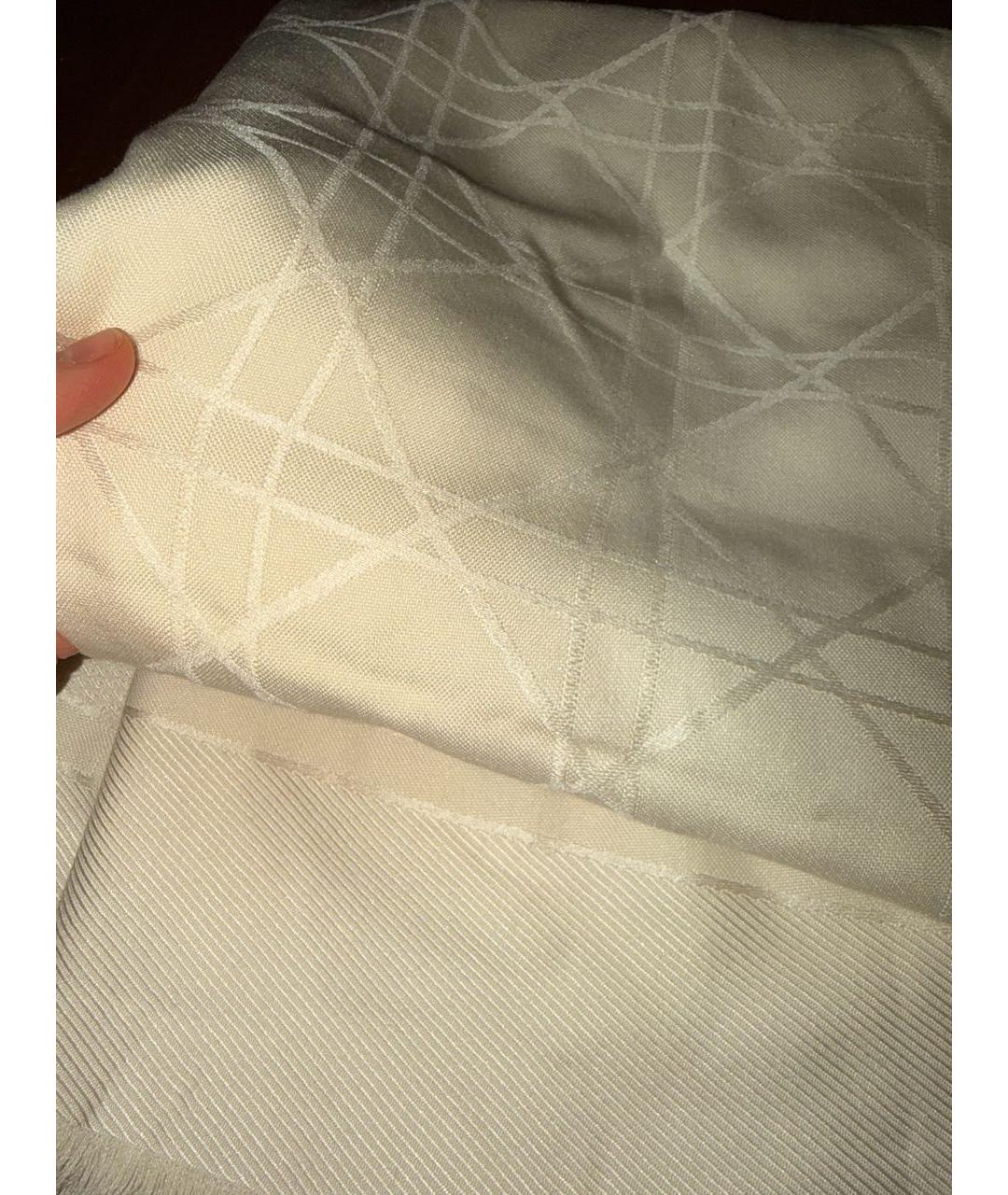 CHRISTIAN DIOR Белый шелковый платок, фото 2