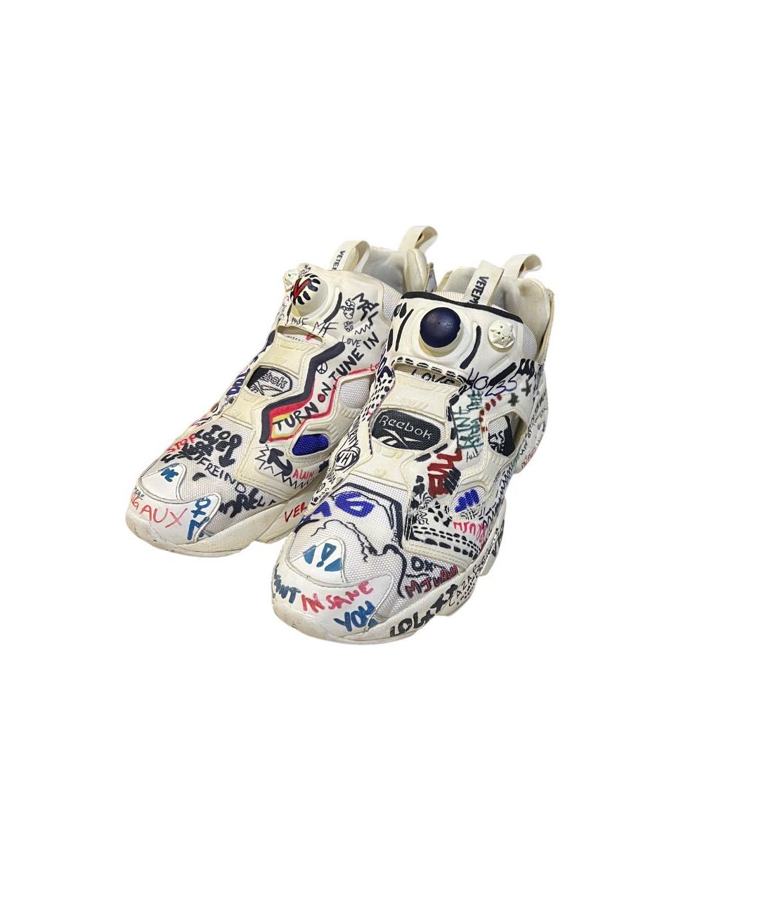 VETEMENTS Белые текстильные низкие кроссовки / кеды, фото 2