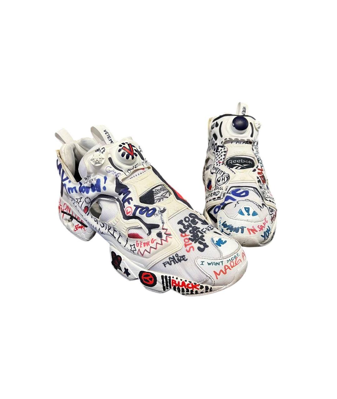 VETEMENTS Белые текстильные низкие кроссовки / кеды, фото 3