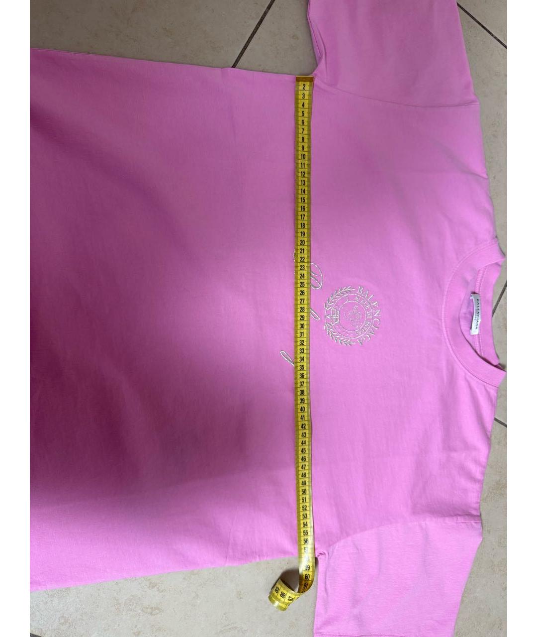 BALENCIAGA Розовая хлопковая футболка, фото 2