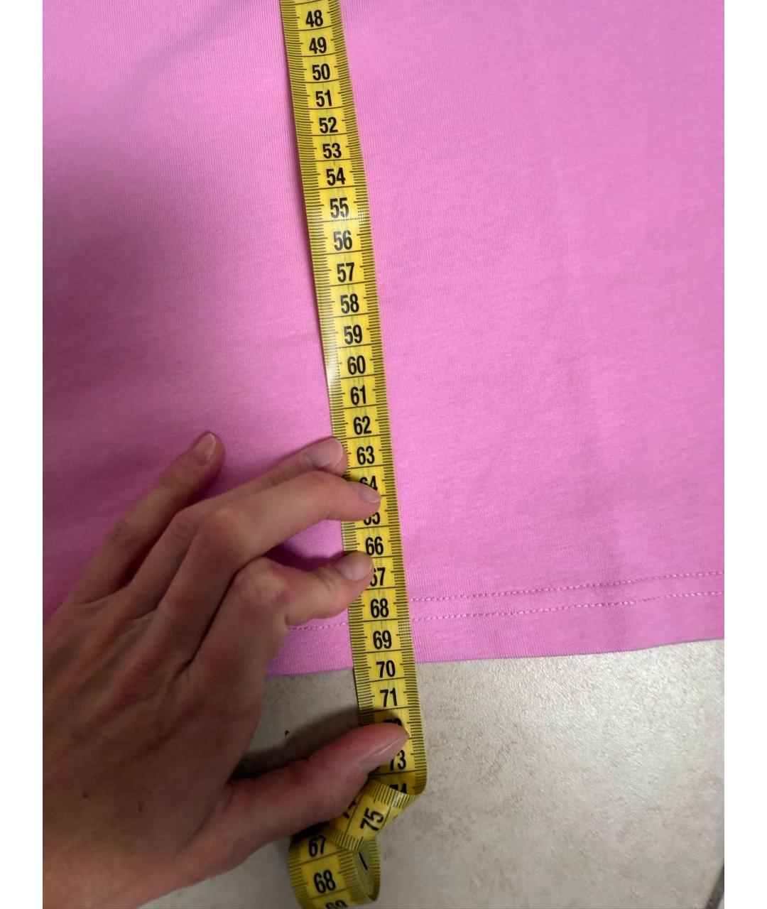 BALENCIAGA Розовая хлопковая футболка, фото 3