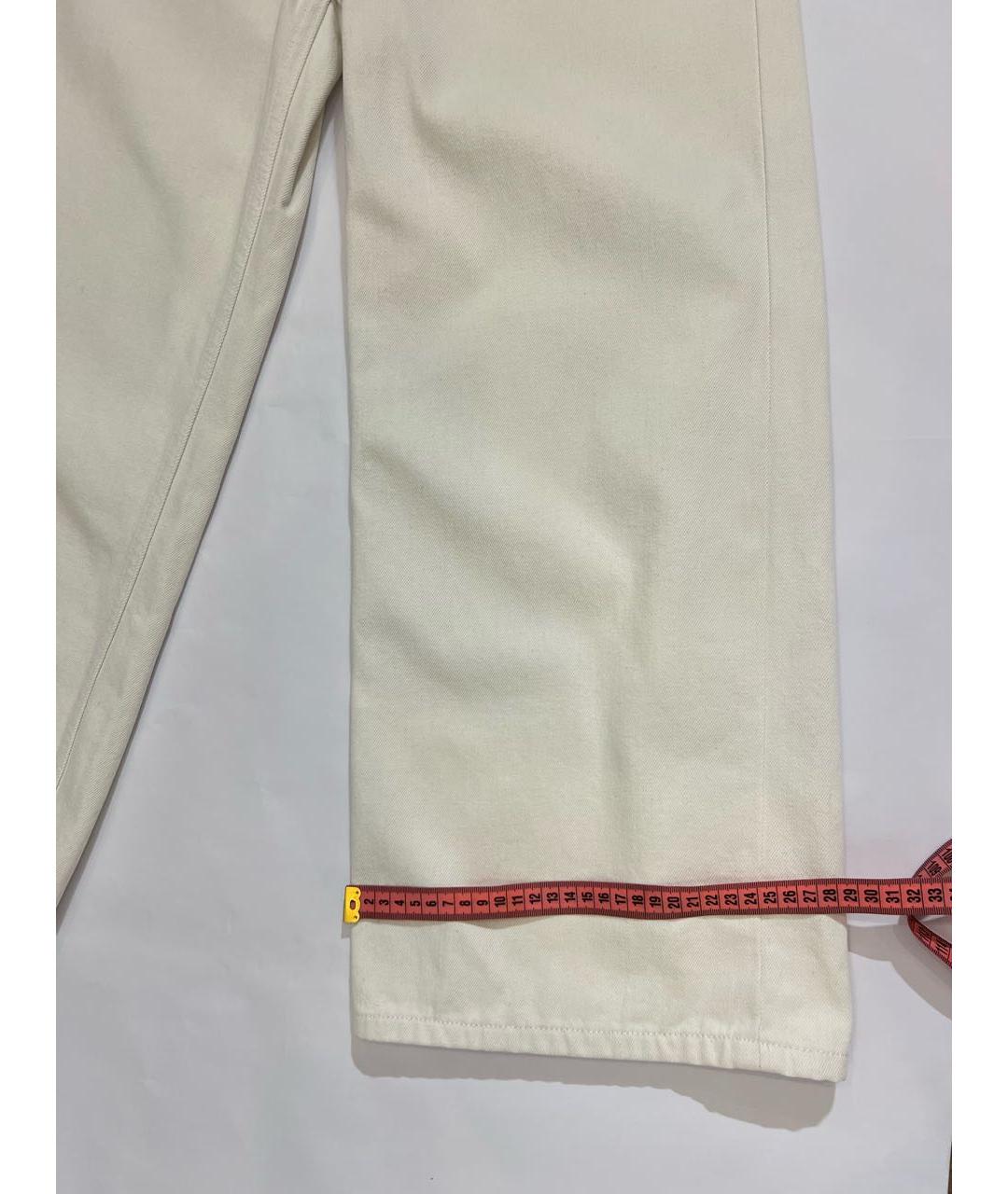 CHRISTIAN DIOR Белые хлопковые джинсы клеш, фото 8