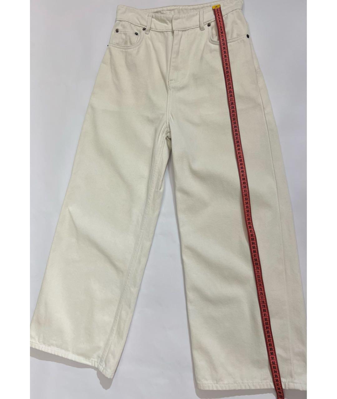 CHRISTIAN DIOR Белые хлопковые джинсы клеш, фото 7