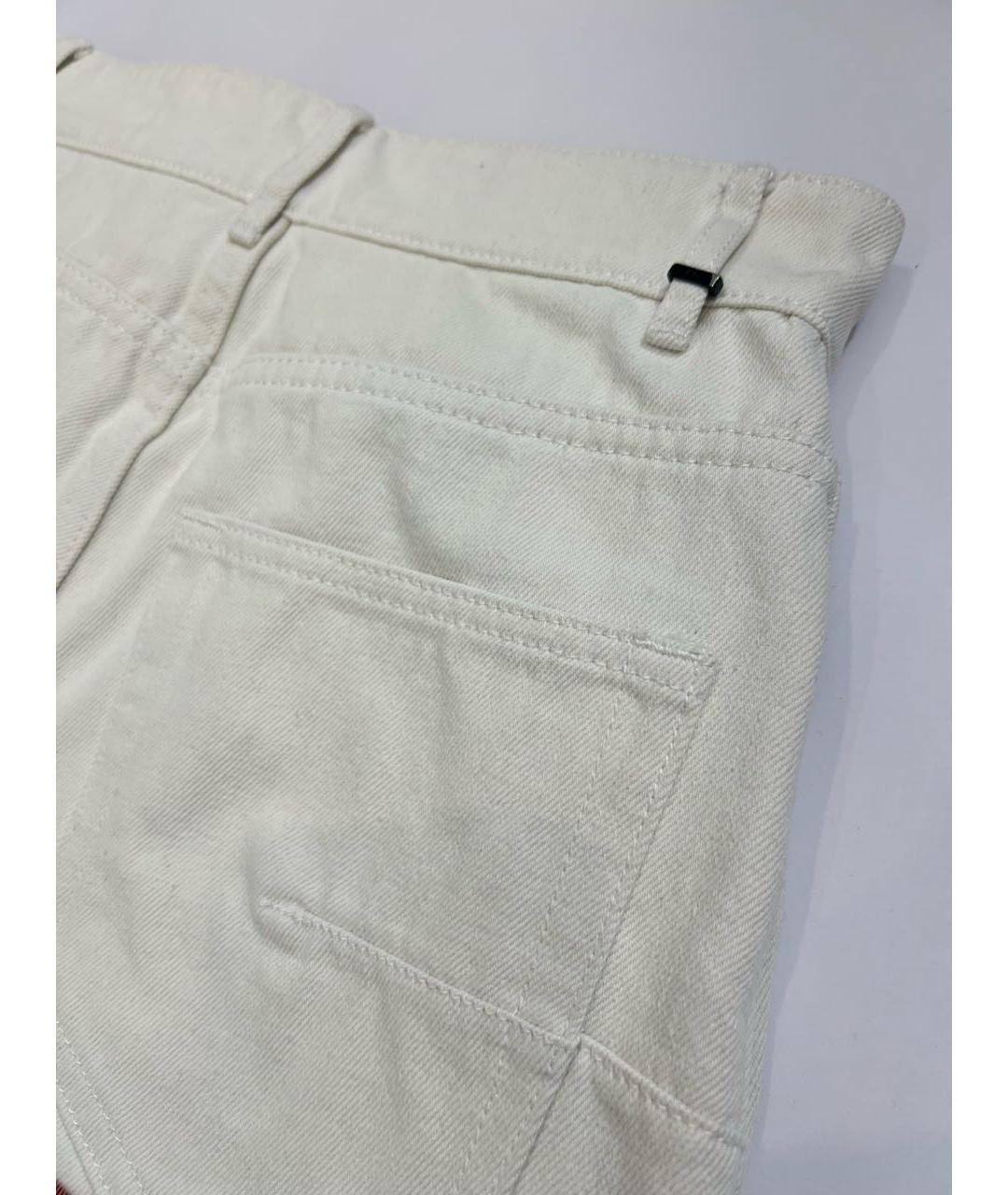 CHRISTIAN DIOR Белые хлопковые джинсы клеш, фото 3