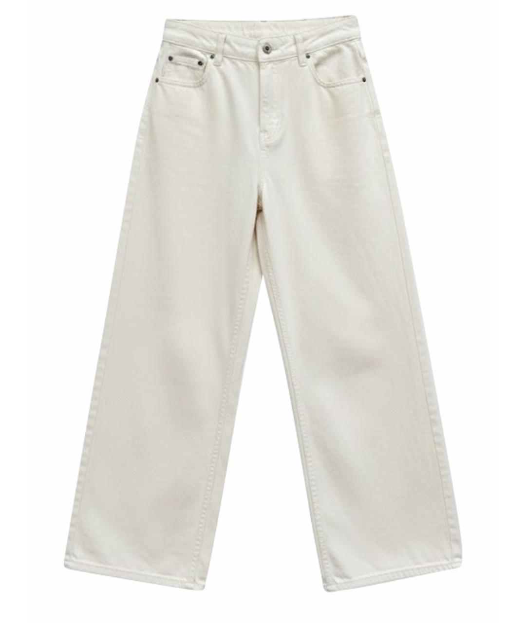 CHRISTIAN DIOR Белые хлопковые джинсы клеш, фото 1