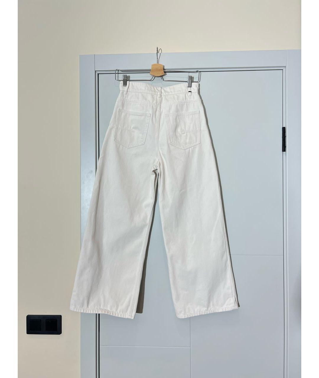 CHRISTIAN DIOR Белые хлопковые джинсы клеш, фото 2