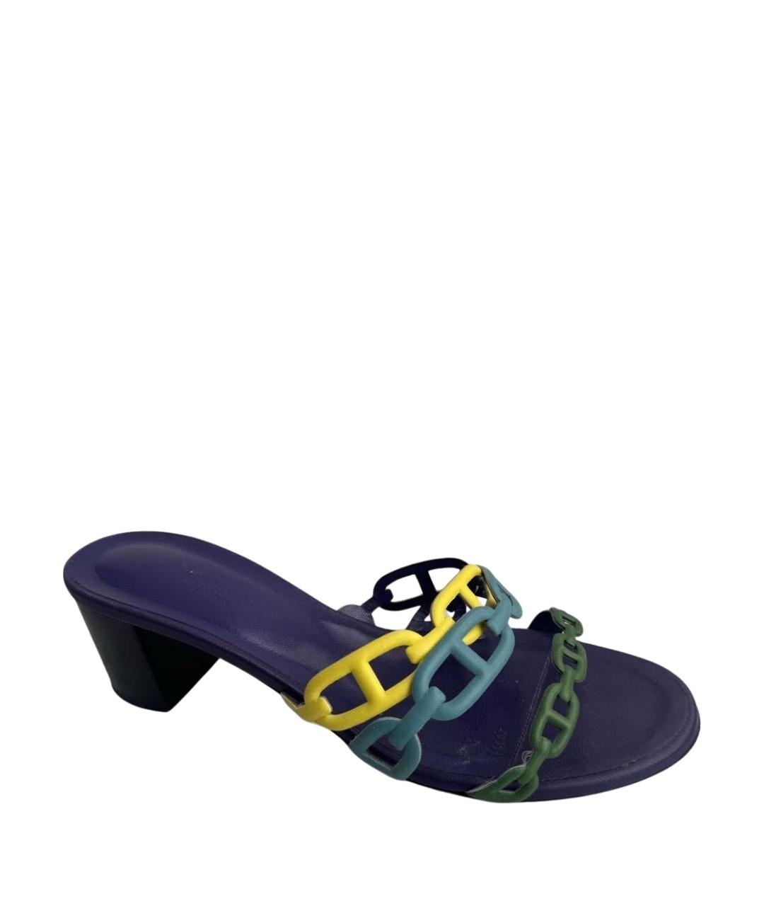 HERMES Мульти кожаные мюли, фото 1