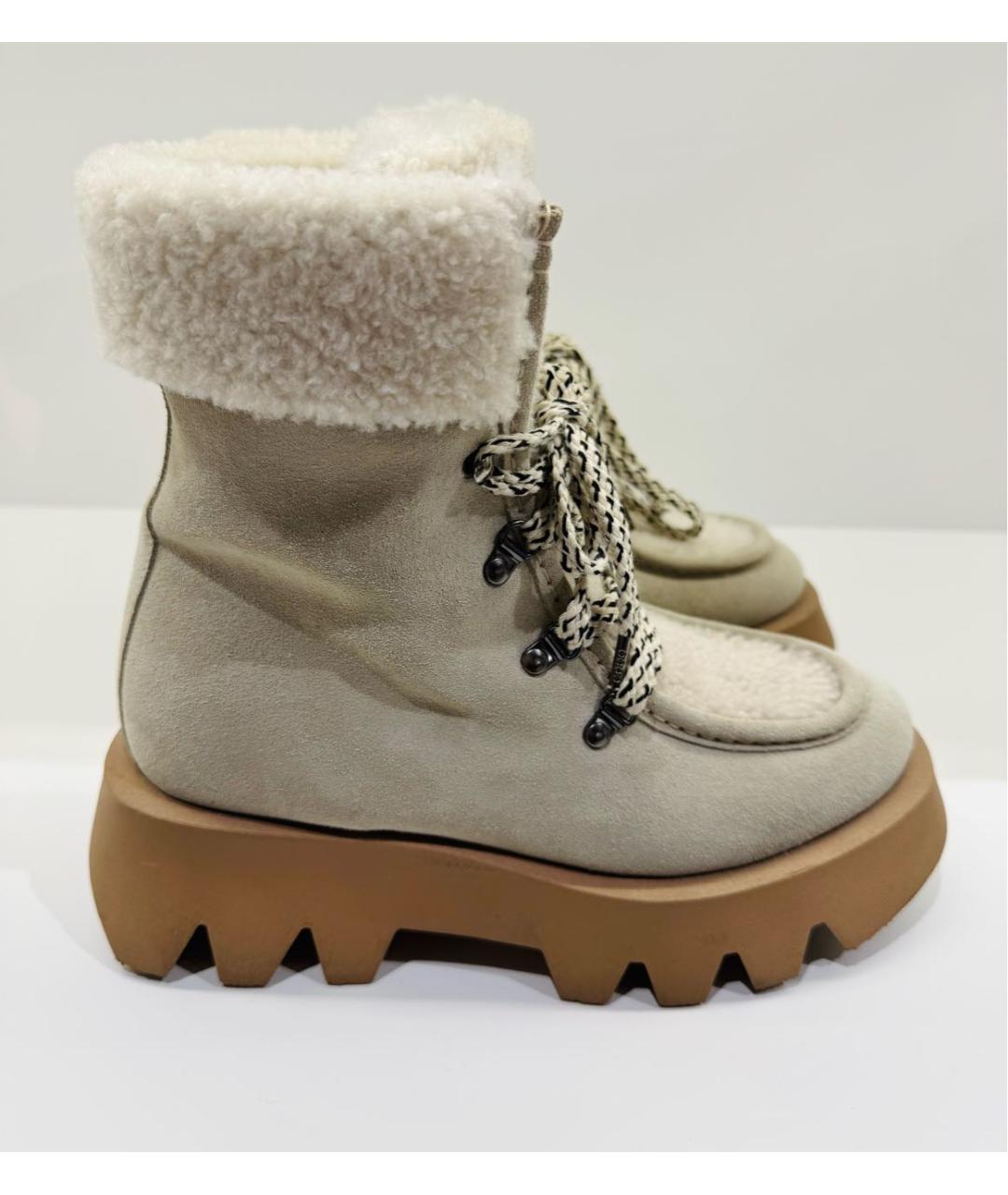 LORENA ANTONIAZZI Бежевые замшевые ботинки, фото 5