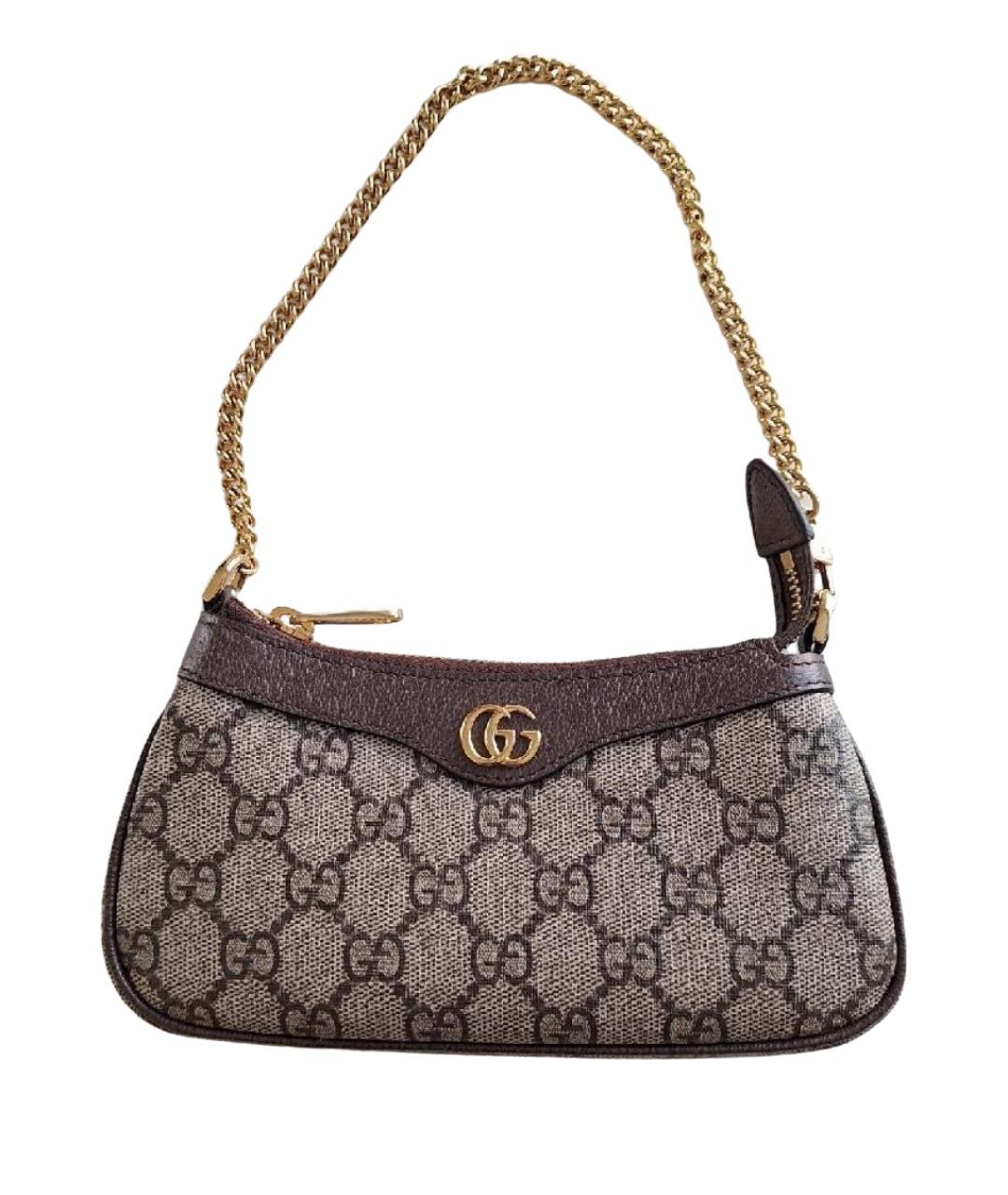 GUCCI Коричневая кожаная сумка с короткими ручками, фото 5