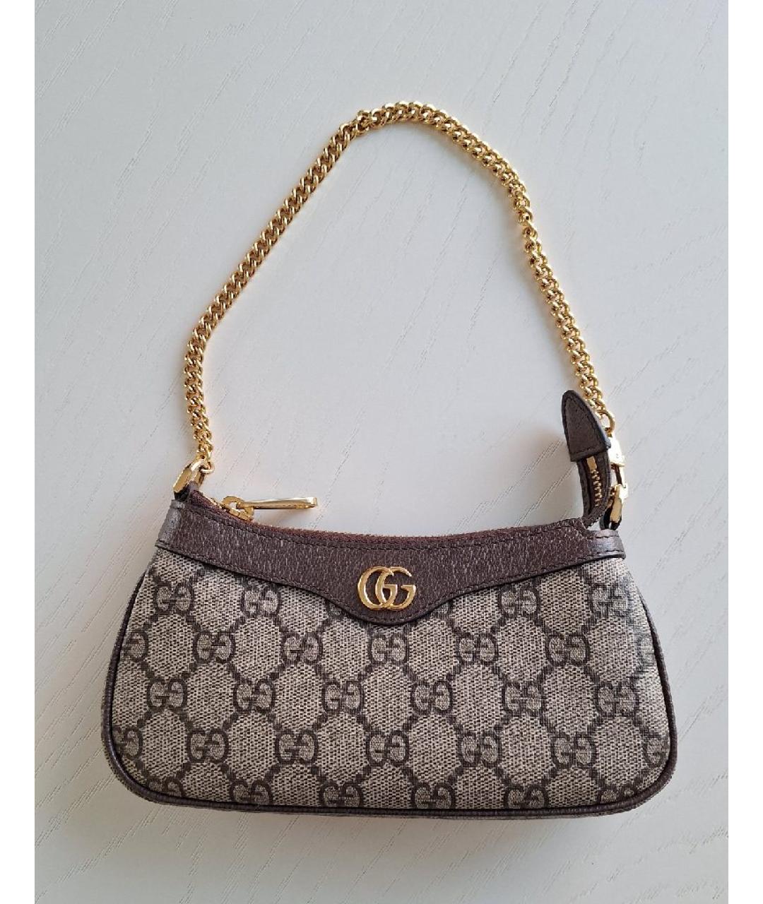 GUCCI Коричневая кожаная сумка с короткими ручками, фото 4