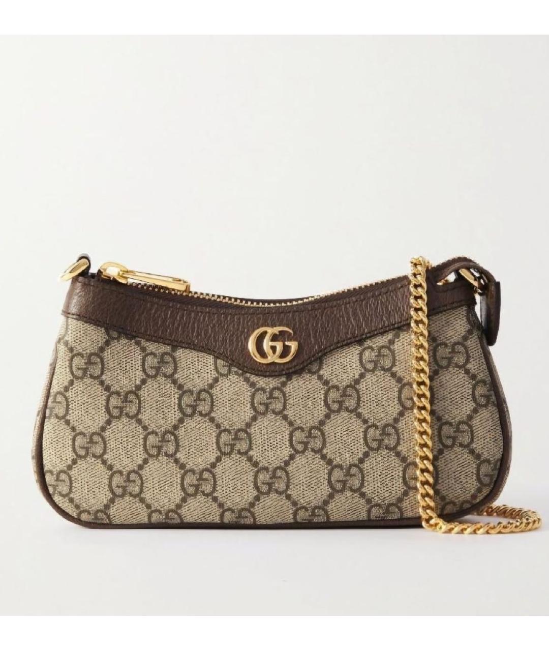 GUCCI Коричневая кожаная сумка с короткими ручками, фото 3