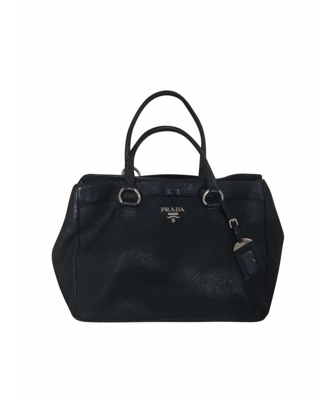 PRADA Черная кожаная сумка через плечо, фото 1