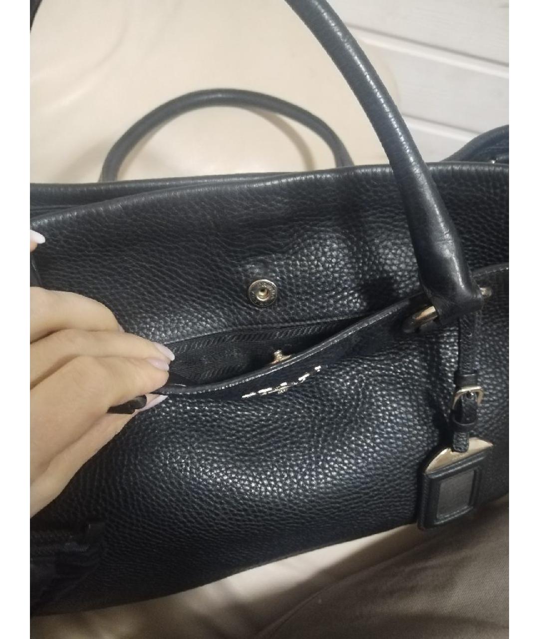 PRADA Черная кожаная сумка через плечо, фото 3