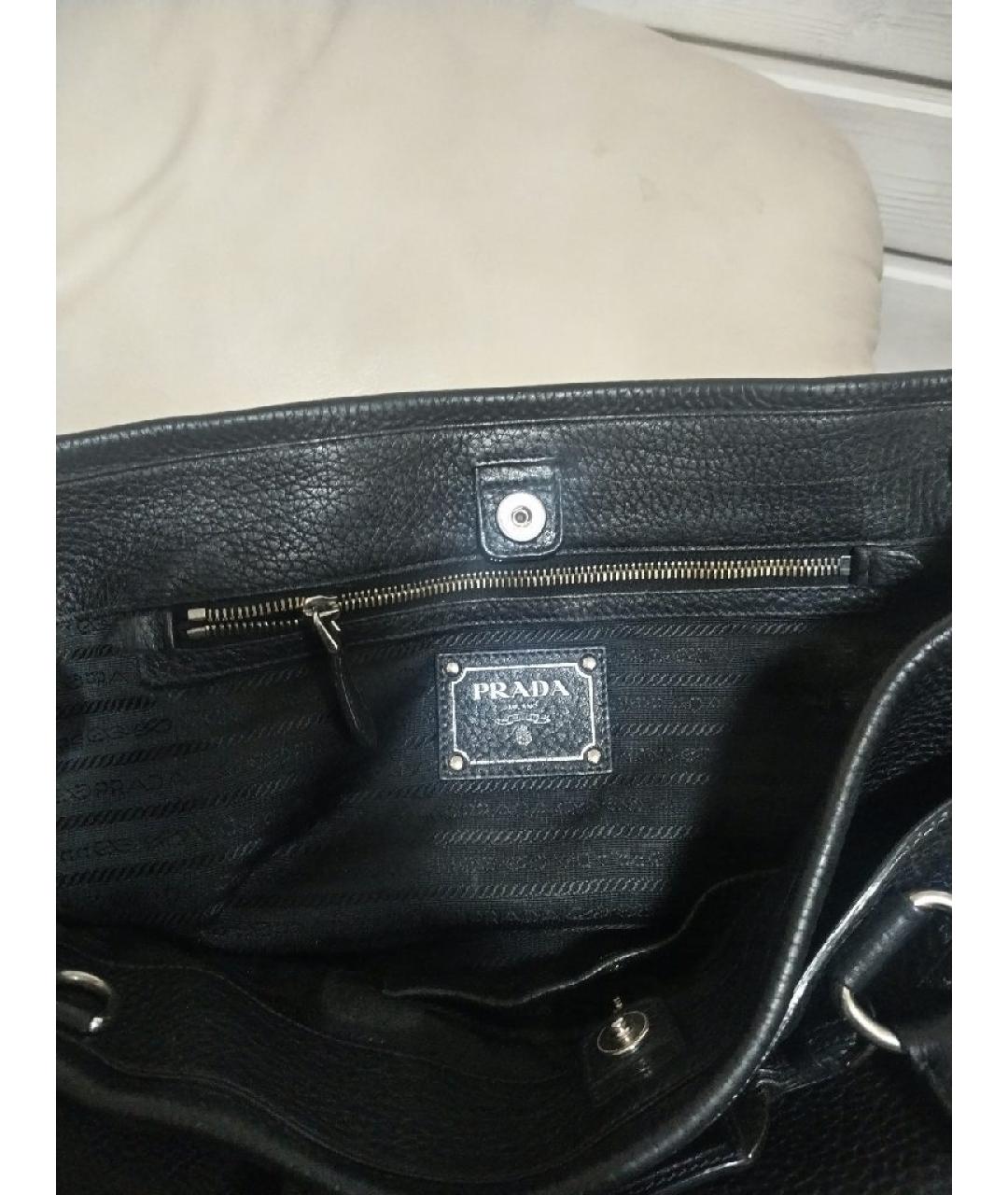 PRADA Черная кожаная сумка через плечо, фото 7