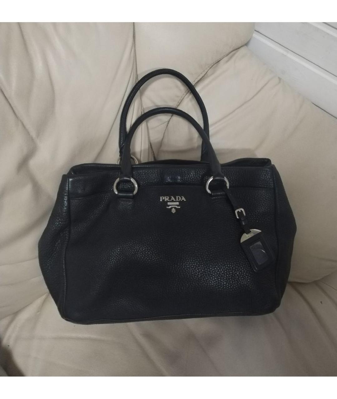 PRADA Черная кожаная сумка через плечо, фото 8