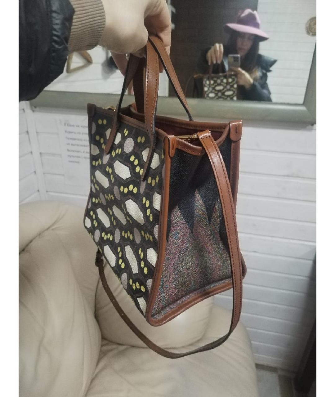 ETRO Коричневая кожаная сумка через плечо, фото 4