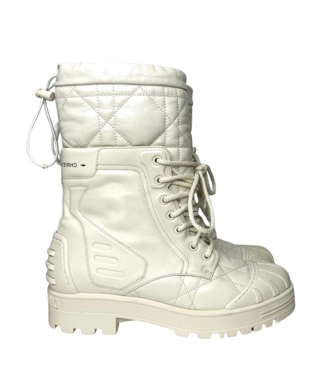 CHRISTIAN DIOR Бежевые кожаные ботинки, фото 1