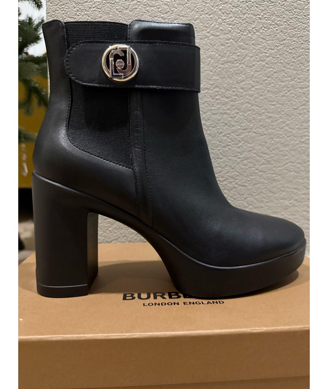 LIU JO Черные кожаные ботильоны, фото 7