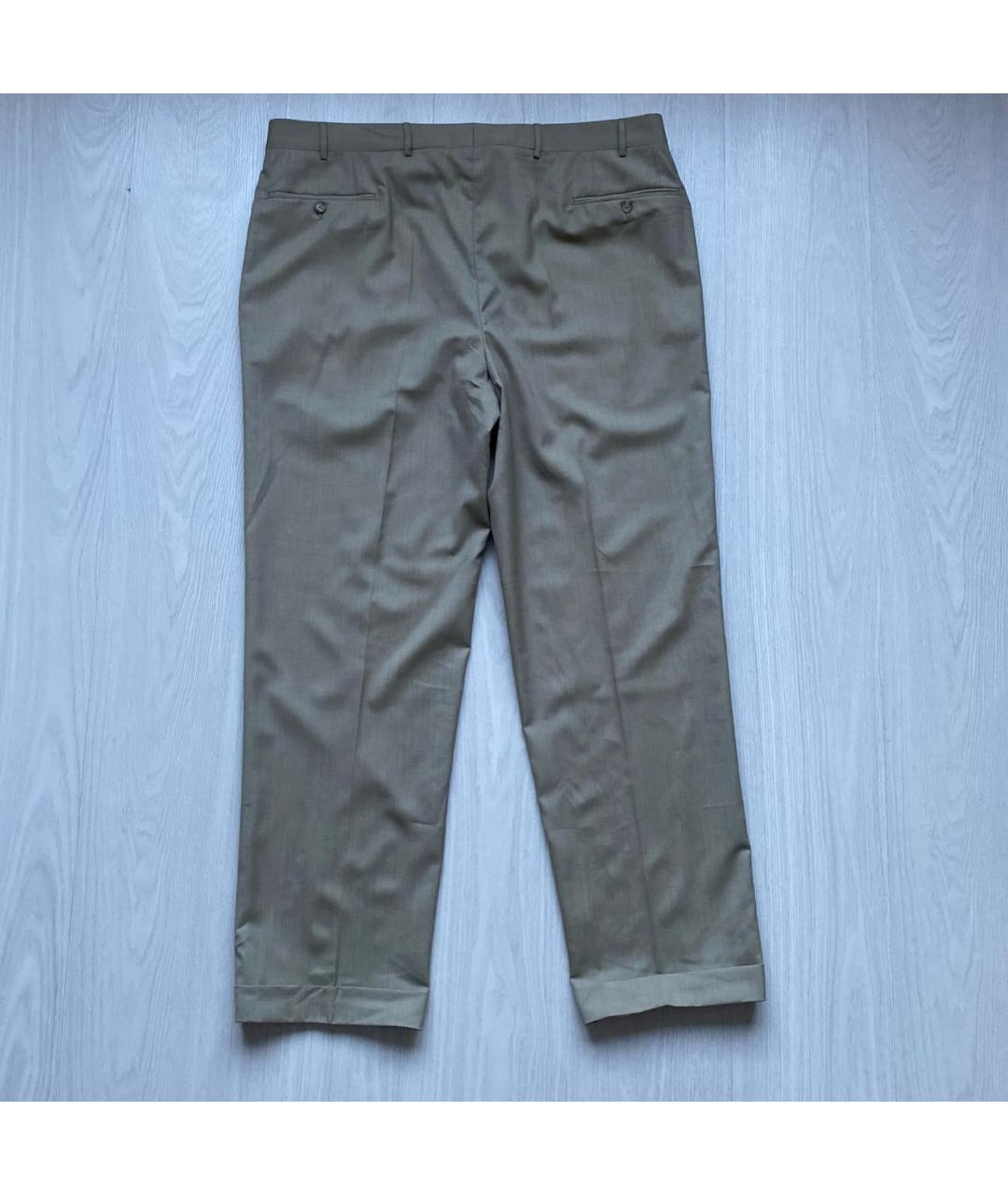 CORNELIANI Бежевые шерстяные классические брюки, фото 5