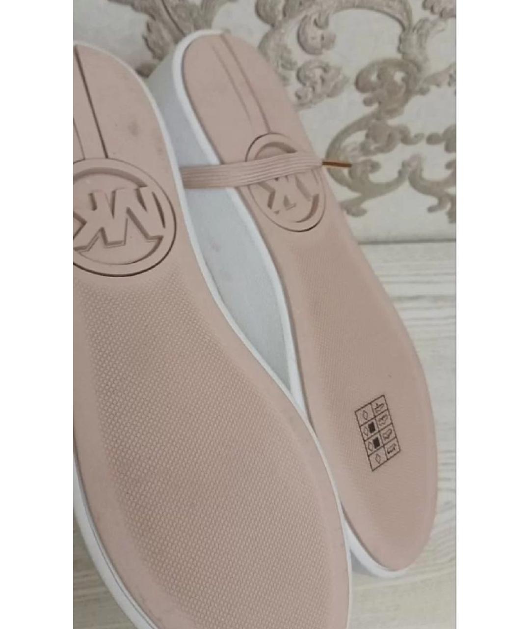 MICHAEL KORS Бежевые кеды из искусственной кожи, фото 3