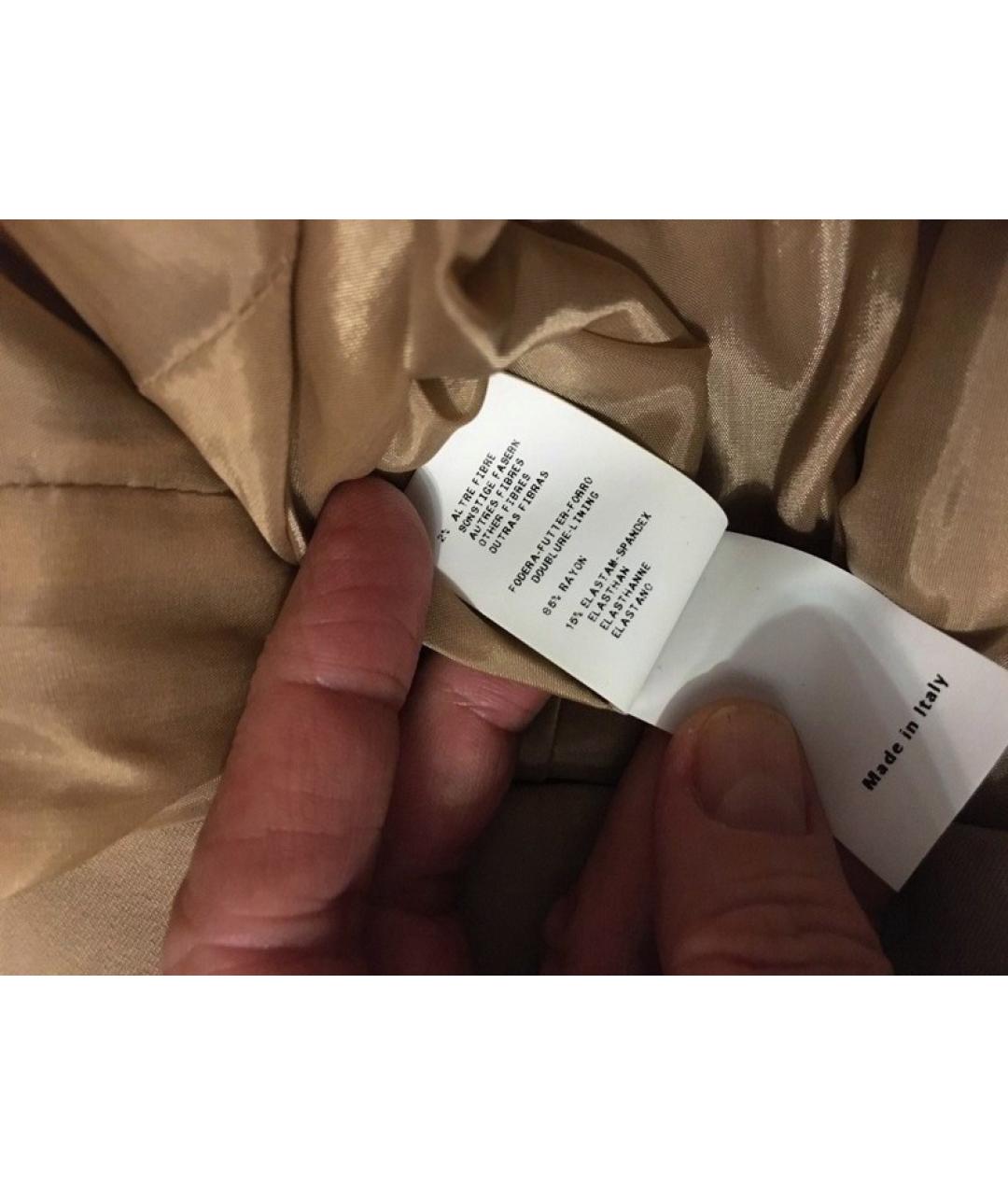 MOSCHINO Бежевое вискозное повседневное платье, фото 5