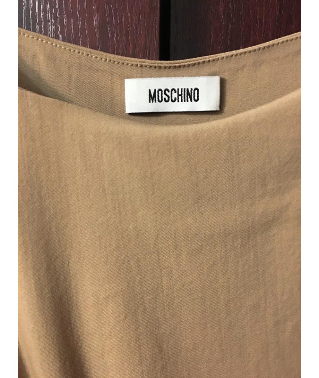 MOSCHINO Бежевое вискозное повседневное платье, фото 2