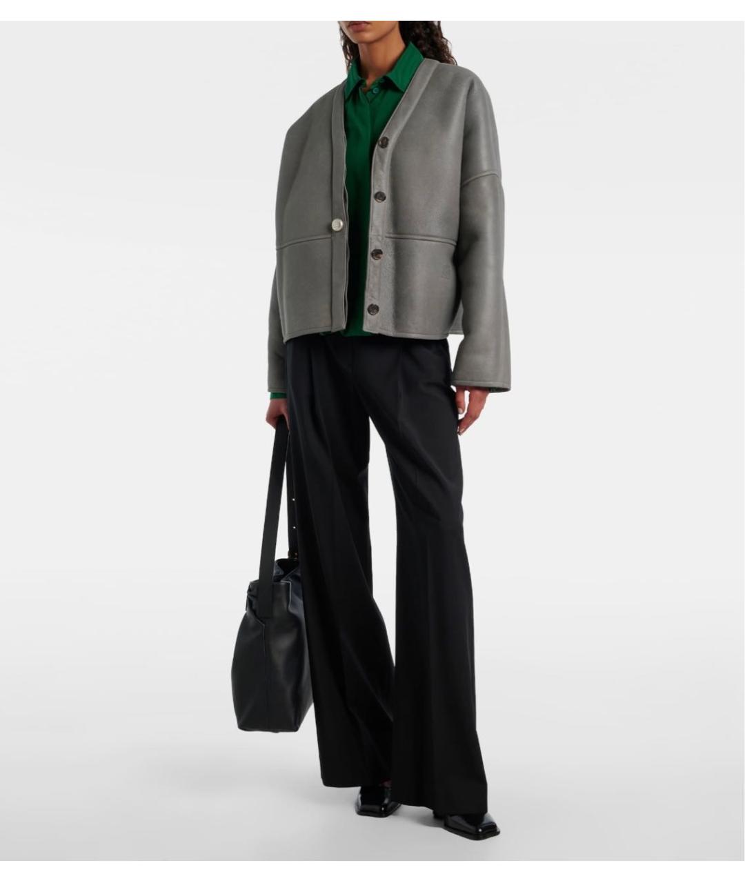 LOEWE Черные шерстяные брюки широкие, фото 3