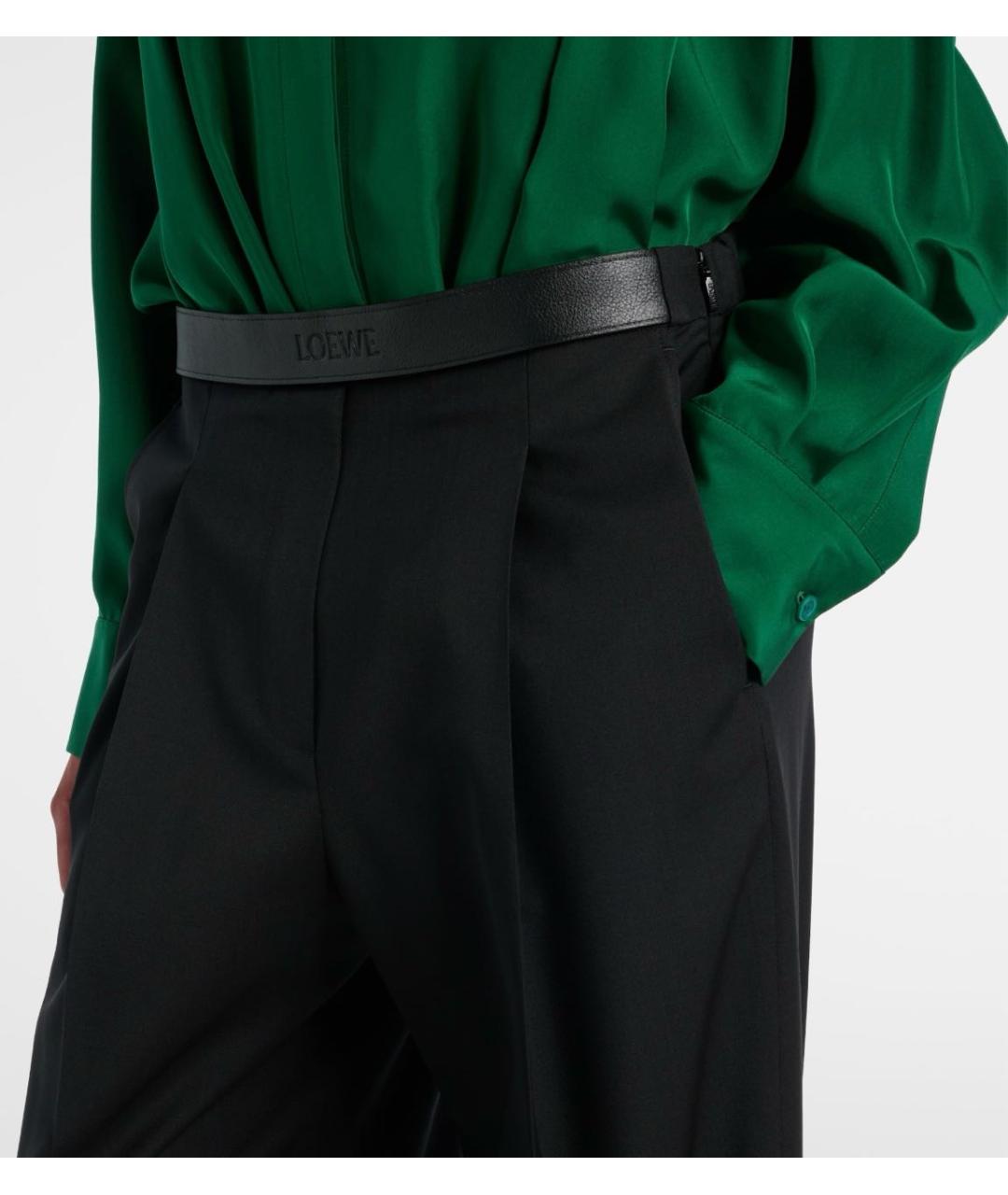 LOEWE Черные шерстяные брюки широкие, фото 2