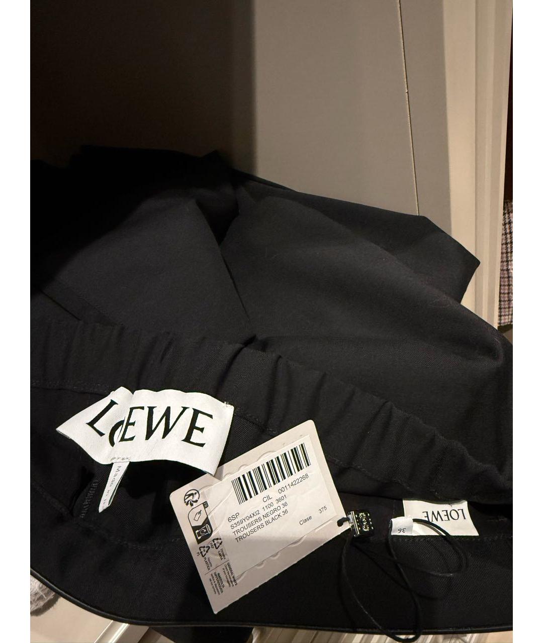 LOEWE Черные шерстяные брюки широкие, фото 5