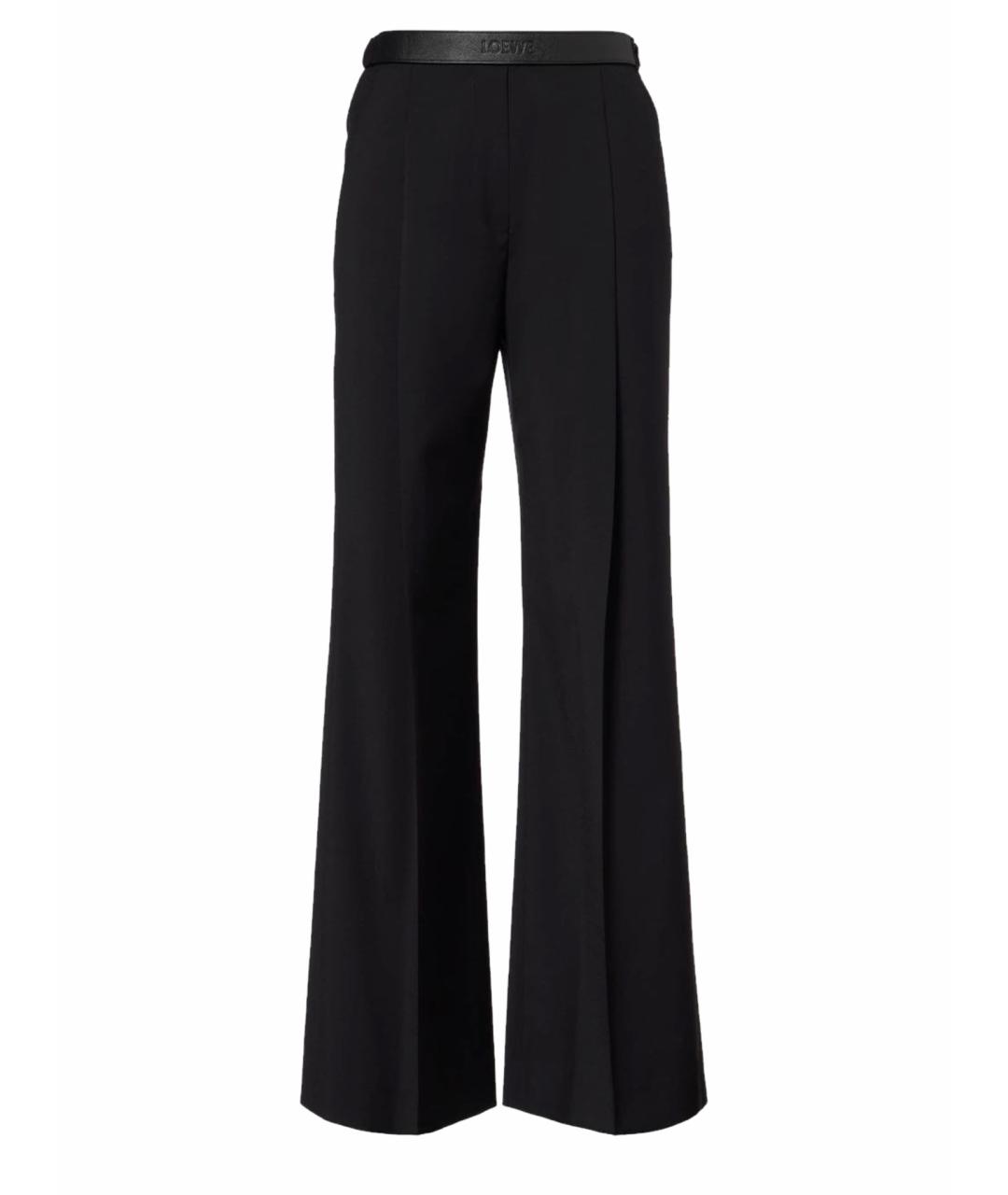 LOEWE Черные шерстяные брюки широкие, фото 1